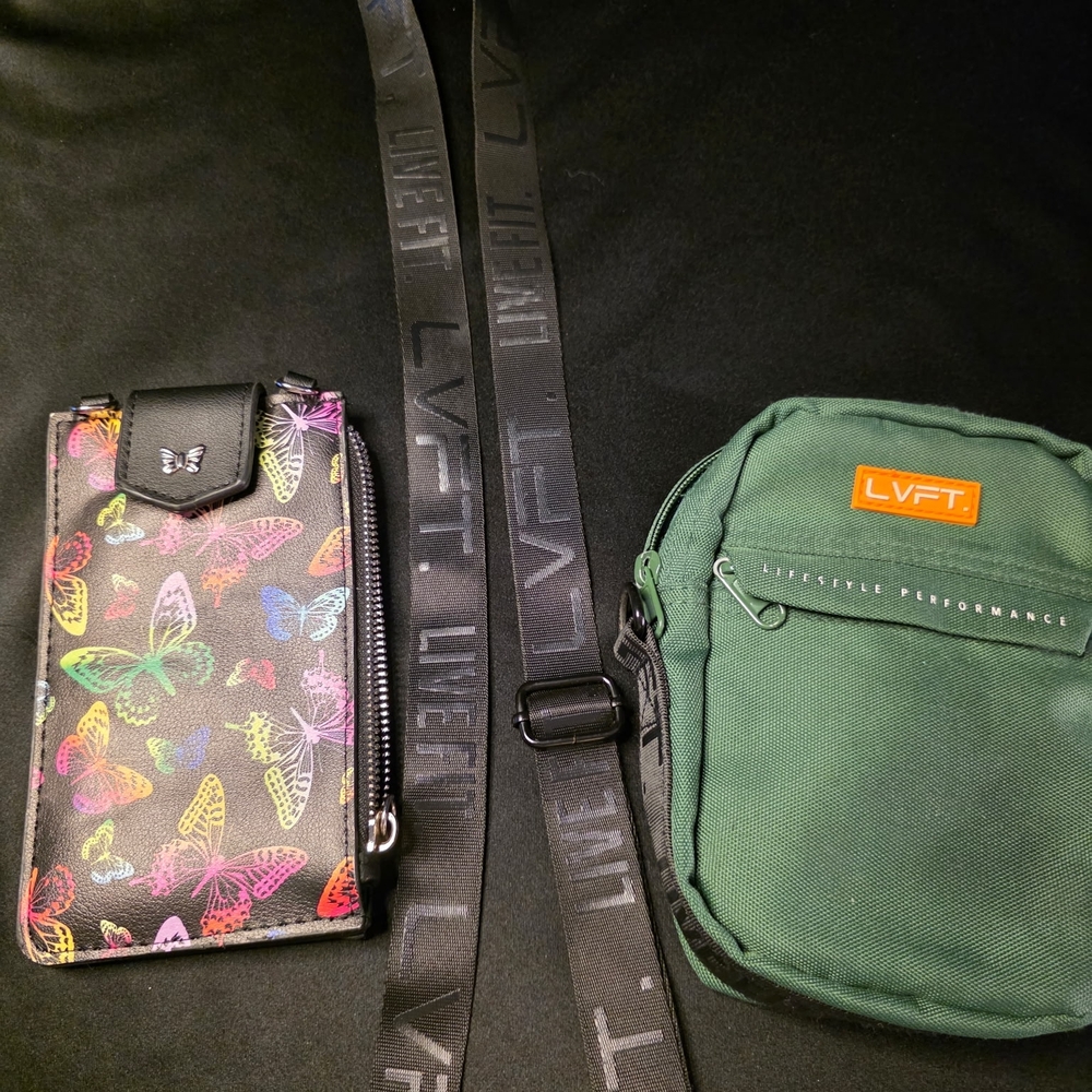 Kids Butterfly Wallet and Green Pouch Set